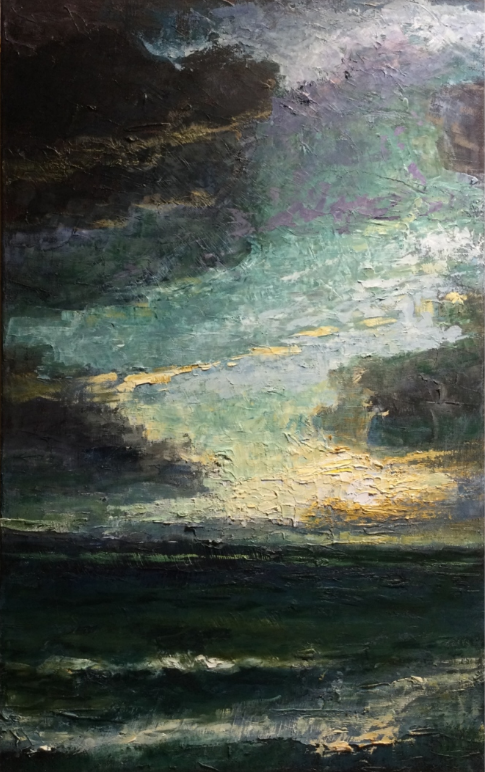 Michael Franke, Erebos, huile sur toile, 80 x 40 cm